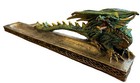 Emerald Green Fire Breathing Dragon Incense Holder Stand Stick Cone Ash Catcher