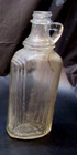 Old 1920 s Hazel Atlas Clear Glass 7  Tall Antique Syrup Extract Bottle W Handle