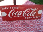 Vintage Coca-cola 2 Sided Metal Advertising Sign 27 By 11 Take Some Home Today 2