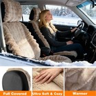 Fluffy Faux Sheepskin Wool Fur Car Seat Cover For Auto Suv Trucks Universal Fit