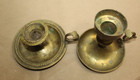 Lot Of 2 Vintage Brass Candlestick Holders With Finger Ring And Thumb Rest
