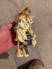 Angel Fairy Figurine Resin Statue White Dress Glitter Wings Floral Base