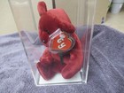 Ty Beanie  Cranberry Teddy  Authenticated 2nd Gen Hang Tag Writing Inside