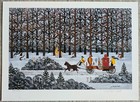 Jane Wooster Scott Dashing Through The Snow Firefighters Hand Signed Lithograph