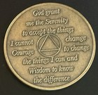 2 Year Alcoholics Anonymous Bronze Sobriety Recovery Chip Token Medallion Aa
