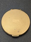 Vintage Stratton Mirror Powder Compact Red Flower On Pitch Black Enamel Gold