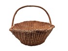 Brown Willow Wicker Basket With Folding Handle Flower Herb Gathering Vtg