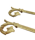 Antique Victorian Pair Solid Brass Swing Arm Curtain Rods No Brackets 15 Inch
