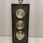 Vintage Springfield Weather Station Thermometer Barometer Humidity In Faux Wood