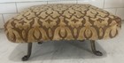Vtg Victorian Footstool With    mary    Engraved Under Wood Footrest Metal Legs