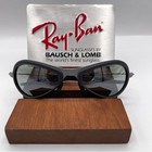 Vtg B l Ray-ban W2378 G15 Matte-gray Orbs Combo Deluxe Metal Black Rubber Nos
