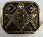 Unique Vintage 14k Gold Masonic Freemason Ring Size 7 25  9 Grams With Stones