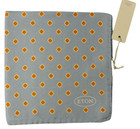 Nwt Eton Woven Blue   Orange Geometric Print Silk Pocket Square Italy 13 