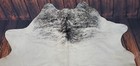 New Cowhide Rug Light Grey White Brindle Brazilian Hair On Hide 6 6ft X 6 2ft