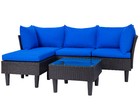 5 Pieces Patio Furniture Sets Outdoor Wicker Conversation Set With Coffee Table