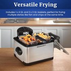 Electric 4 5qt  Immersion Deep Fryer 3baskets 1700-watt timer Control Adjustable