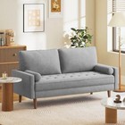 68  Upholstered Sofa Couch Linen Fabric Loveseat Modern Living Room Sofa Gray 