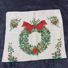 Vintage Kay Dee Christmas Linen Kitchen Towel - 16    X 29   