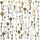 100 250 Gram Vintage Antique Metal Key Charms  Random Assorted Mixed Color  D   