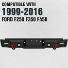 Rear Bumper For 1999-2016 3rd Gen Ford F250 F350 F450 Super Duty W  Sensor Holes