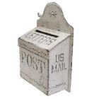 Mailbox Distressed Vintage White Metal Embossed Wedding Card Box   Gift 16 h