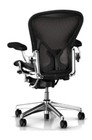 Genuine Herman Miller Aeron Office Desk Task Chair Polished Aluminum Large C