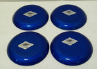 Emalox Norway Blue 4 Dish Set Coaster Vintage Mid Century Modern Aluminum 2 3 4 