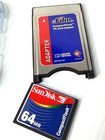 Delkin Compact Flash Card Adapter Pc Pcmcia   Case Compact Flash Sandisk 63mb Cf