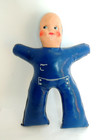 Vintage Vinyl Oil Cloth Face Stuffed Sailor Doll Hand-painted Face