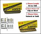 D i d Did 520 Vx3 Xring Motorcycle Drive Chain Gold Or Natural With Master Link
