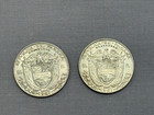 Lot Of 2 1947 Panama 1 4 Balboa  900 Silver Coin