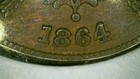 1864 1864 Two Cent Piece  Repunched Date Error  Rare  Rpd-008  Higher Grade