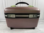 Vintage 1970s American Tourister Purple Pearl Train Case Mirror No Key