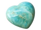 Amazing Gemstone Caribbean Calcite Crystal Heart Palm Stone - Pocket Massage