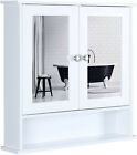 Bathroom Cabinet Wall Mounted Shelf Bath Kitchen Mirror Door Storage Organizer