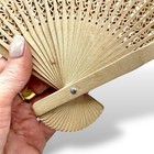 Vintage Chinese Fan Pierced Light Wood Low Key Old World Elegance Unisex