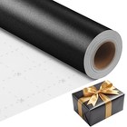 Wrapping Paper -mini Roll- 17 Inch X 33 Feet Solid Color Pearly Shiny Black