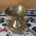 Vtg Brass Candle Holder Octagonal Base  Silvestri