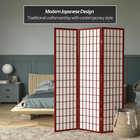 6 Ft  Tall Window Pane Shoji Screen-rosewood-3 Panels Room Divider