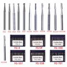 10pcs pack Dental Tungsten Carbide Drill Burs Fg Bur For High Handpiece 1 6mm Or