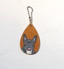 French Bulldog Dog Keychain Hand Painted  Charm Key Tag