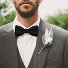 Rhinestone Bow Ties For Men  Men   s Sequin Bow Ties Pre-tied Black - Style 3