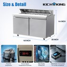 48   Commercial Salad   Sandwich Prep Table Refrigerator Cooler 12pan Restaurant