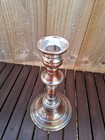 Vintage Antique Silver On Copper Rococo Candlestick Modernist Art Deco Mcm Retro