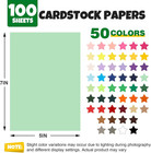 100 Sheets 5  X 7  Colored Cardstock  50 Colors Card Stock   50 Assorted Colors