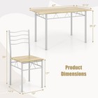 5 Piece Dining Table Set Wood Metal Kitchen Breakfast Furniture W 4 Chair Walnut