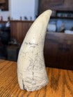 Vintage Resin Faux Whale Tooth Scrimshaw    ship Beatrice 1797       luck To Women   