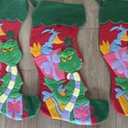3 Vintage Wubbulous World Of Dr  Seuss 1997 Grinch With Whozit Felt Stocking
