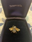 Tiffany   Co  18k Yellow Gold Sapphire   Diamond   Ruby Bee Pin Brooch