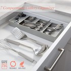 7 Slot Cutlery Drawer Organizer   Utensil Tray   Silverware Holder